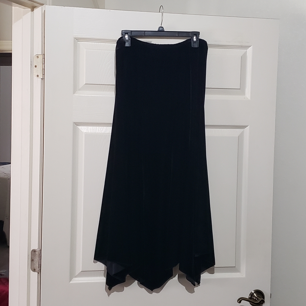 MSK Black Velvet Maxi Skirt Evening Event Goth